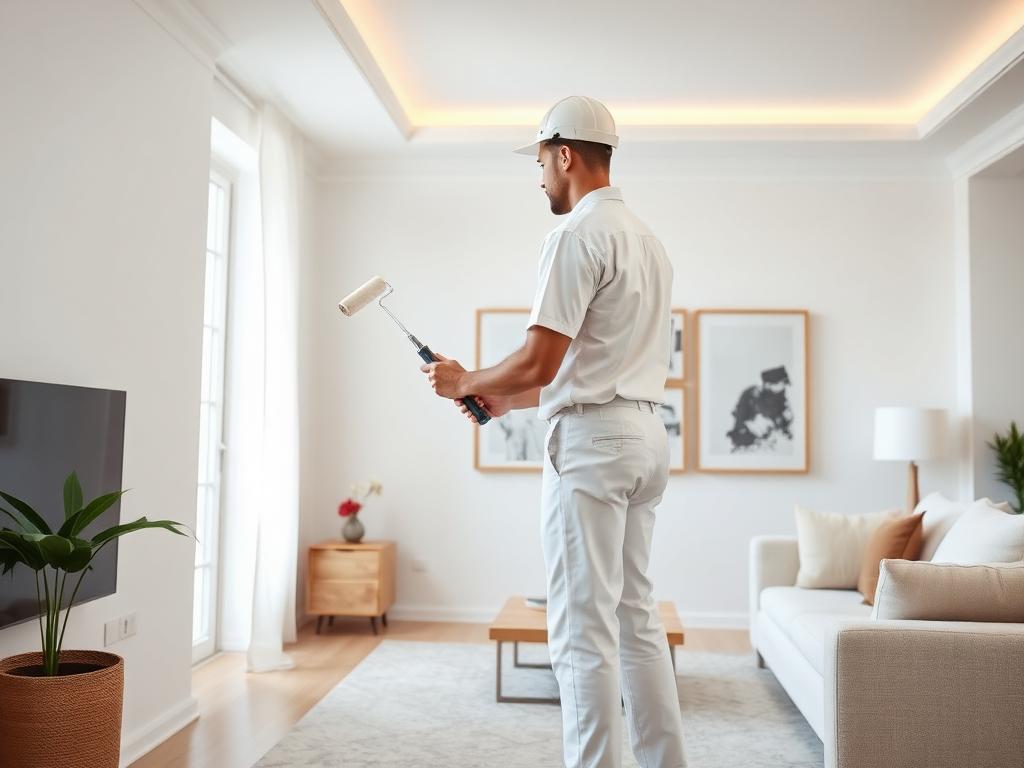Painting professional at work in South Florida
